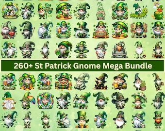 St Patrick's Gnome png Bundle: 260+ irische Zwerge Cliparts für Sublimation (Digitaler Download)