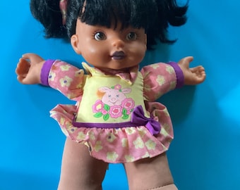 Vintage 2001 DSI Peggie's Little Piggies Talking Doll – Dark Hair, Floral Dress