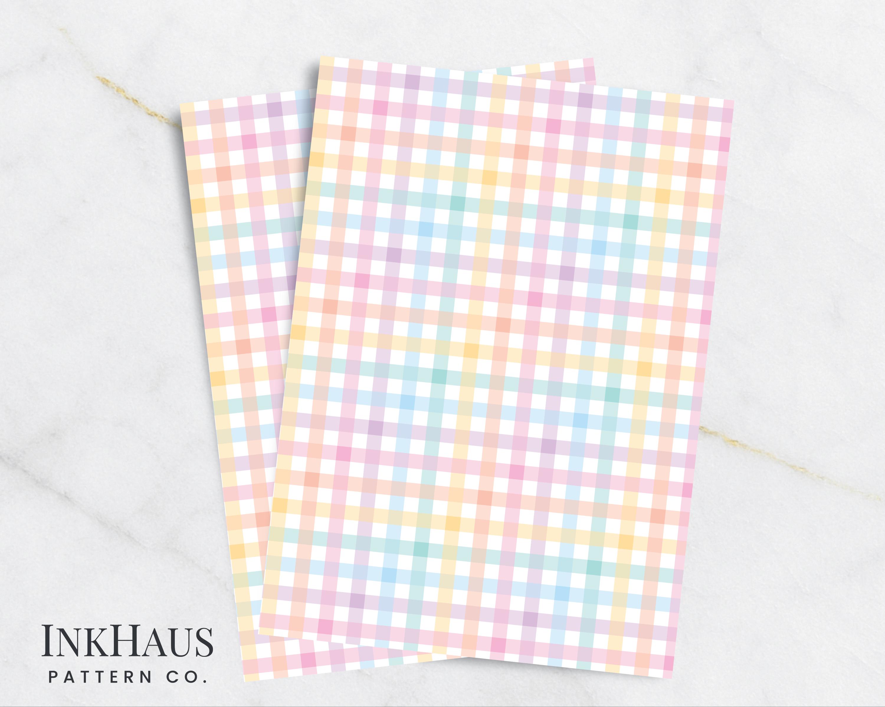 Rainbow Gingham Seamless Pattern - Colorful Pastel Plaid Digital ...