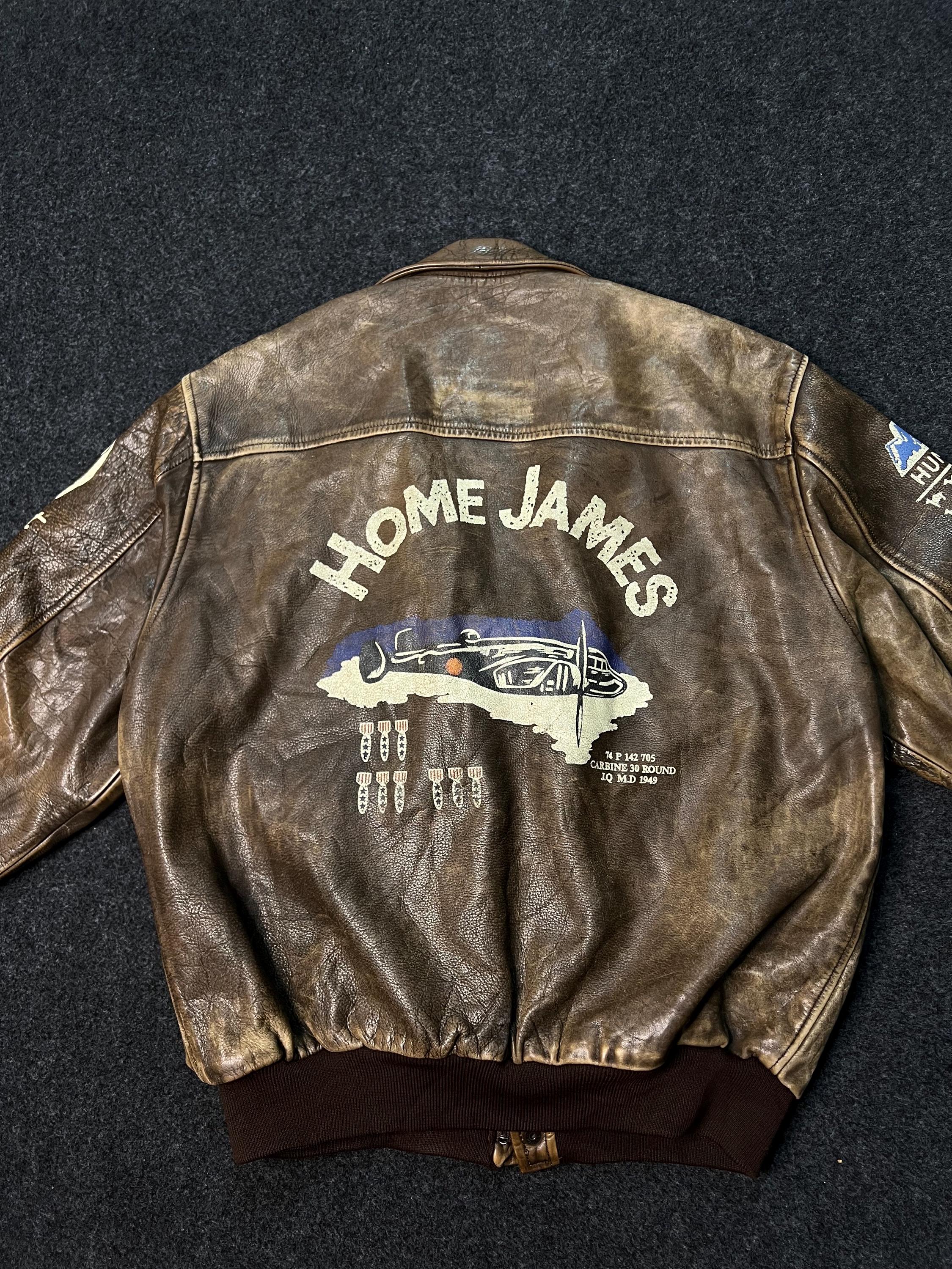 Vintage Chevignon Leather Bomber Jacket, 80s Flight Jacket, Made