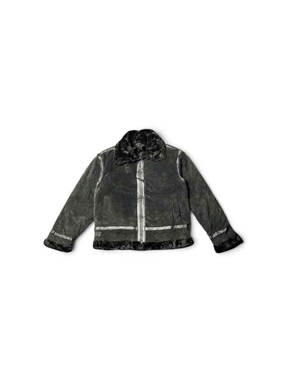 Vintage Marc Mattis Suede Leather B3 Bomber Jacket, Shearling Trimmed, Men's Size L