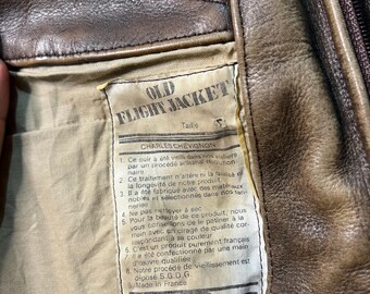 Vintage Chevignon Leather Bomber Jacket, 80s Flight Jacket, Made