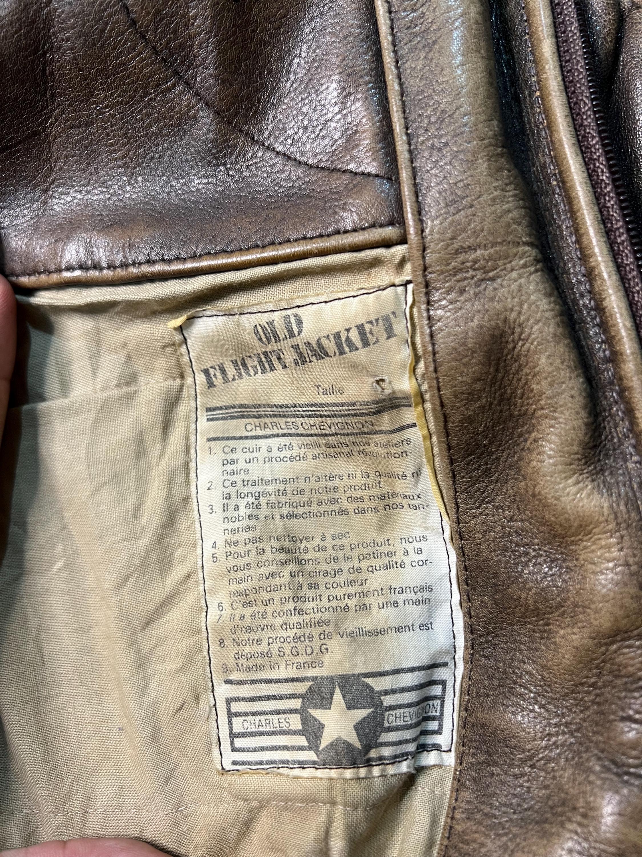 Vintage Chevignon Leather Bomber Jacket, 80s Flight Jacket, Made