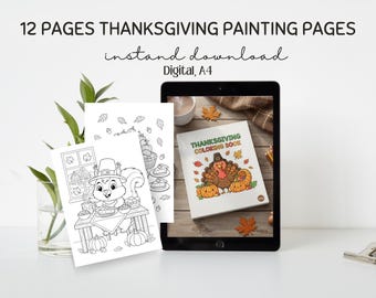 Thanksgiving Coloring Pages: Kids Activities, Gratitude Worksheet (Digital Download)