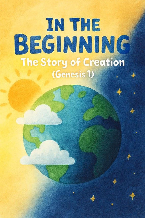 Genesis 1 Creation Story for Kids | Bible Story Printable | 7 Days of Creation Activity Book