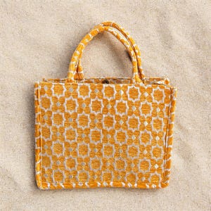 Handmade Moroccan Brocade Tote Bag, Gold Thread Detail image 18