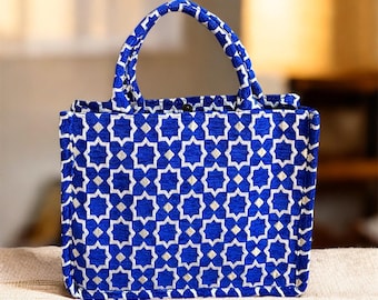Handmade Moroccan Brocade Tote Bag, Gold Thread Detail