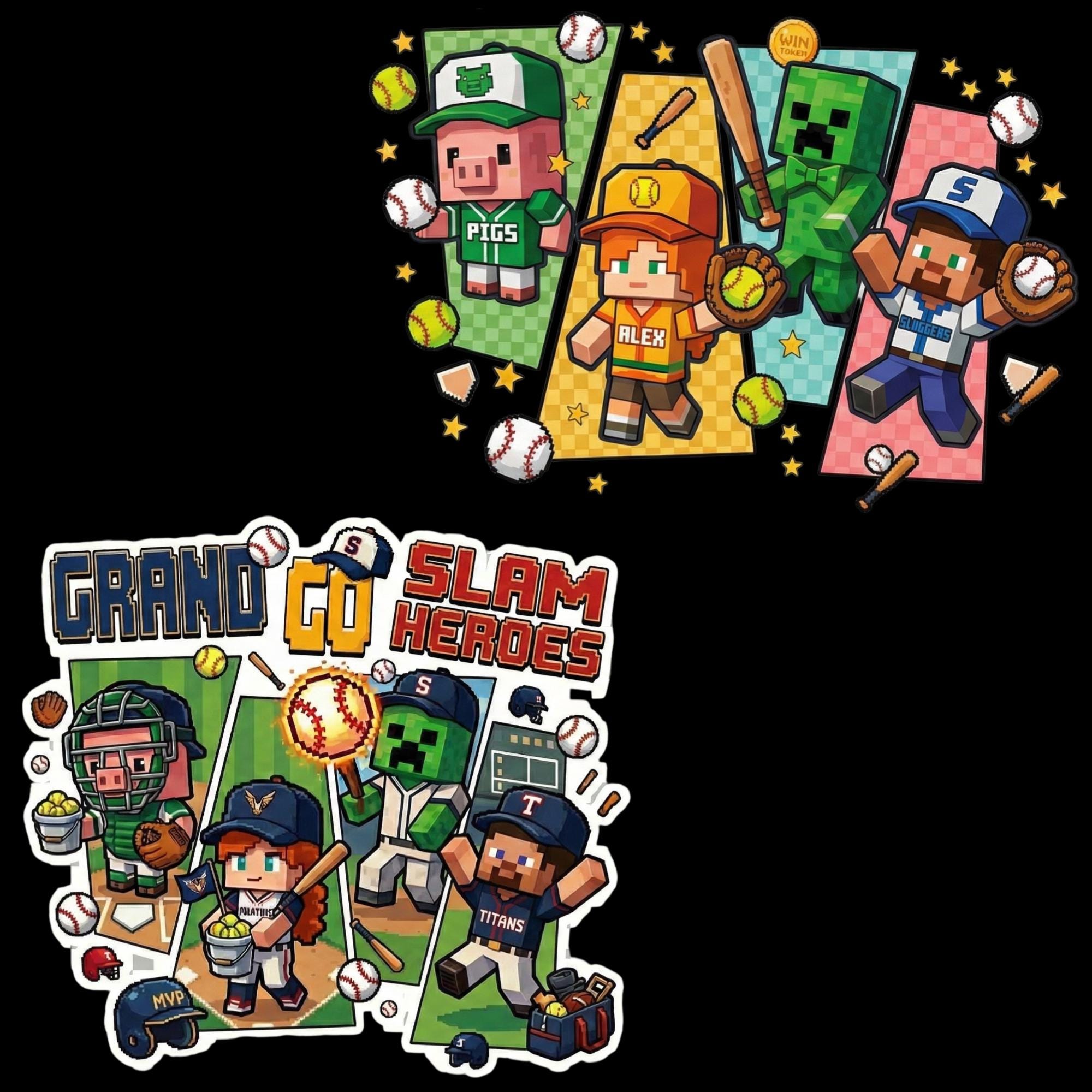 Minecraft Baseball PNG Bundle, Game Day Squad Designs, Game Day Png ...