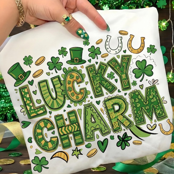Lucky Png, Lucky Charm Doodle Png, Saint Patrick Png, Happy St Patrick Day Png, Clover Png, Hand Drawn St Patricks Day Png Design, irish