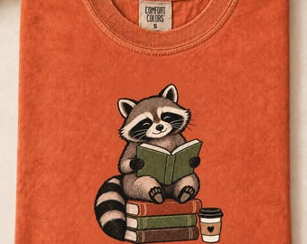 Booked for the Weekend Raccoon Reading Shirt, Comfort Colors Bookish Tee, Book Lover Gift, Bookworm Gift for Her