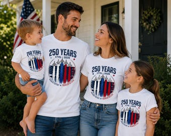 Comfort Colors Family Matching Shirt, America 250 Family Tee, Patriotic Fourth of July Shirt, USA Family Outfit