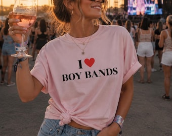 Comfort Colors I Love Boy Bands Shirt, Concert Outfit Tee, Boy Band Fan Shirt, Music Lover Gift, Festival Shirt, Fangirl Tee