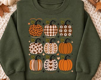 Boho Pumpkin Sweatshirt, Fall Pumpkin Crewneck, Autumn Graphic Sweater, Cozy Fall Outfit, Thanksgiving Shirt, Pumpkin Lover Gift