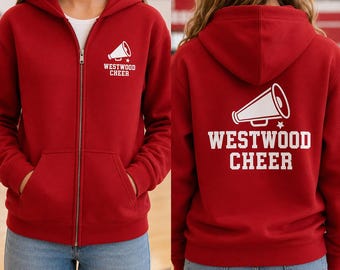Custom Business Logo Full Zip Hoodie, Company Uniform Zip Up Sweatshirt, Personalized Team Hoodie, Employee Workwear, Front Back Logo
