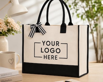 Custom Logo Tote Bag, Branded Tote for Business, Company Logo Bag, Team Event Tote, Business Merch, Corporate Gift