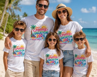 Matching Family Vacation 2026 Shirts, Personalized Family Trip Tee, Custom Beach Vacation Shirt, Family Reunion Shirts
