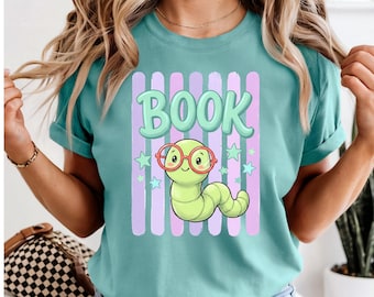 Book Worm Shirt, Cute Book Lover Tee, Reading Lover Gift, Librarian Teacher Shirt, Bookish Tee, Reader Gift
