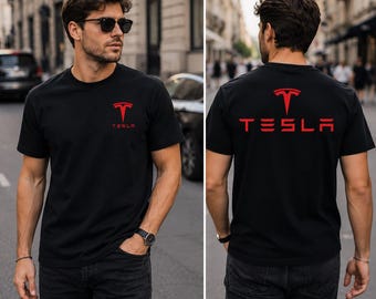 Tesla Shirt for Men Women, Electric Car Lover Tee, Minimal Tesla T Shirt, Car Enthusiast Gift, Streetwear Graphic Tee