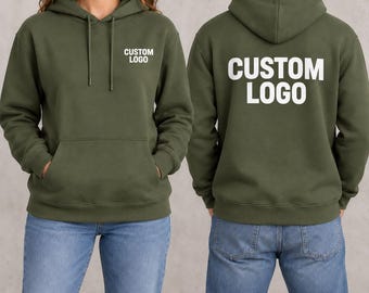 Personalized Hoodie, Custom Text or Logo Sweatshirt, Your Design Here, Front and Back Print, Custom Name Hoodie, Unique Gift for Her or Him