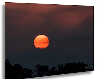 Burgundy Sunrise After the Storm, B. Everett Jordan Lake, nature print