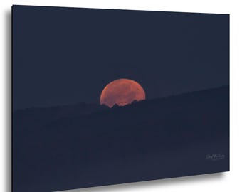 Winter Full Moon Setting — Jordan Lake — North Carolina Piedmont