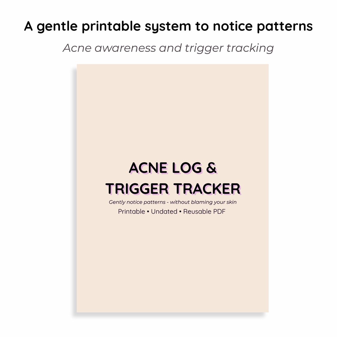 Weekly Trigger Log Acne Log & Trigger Tracker Printable | Gentle Weekly Acne Pattern Log ...