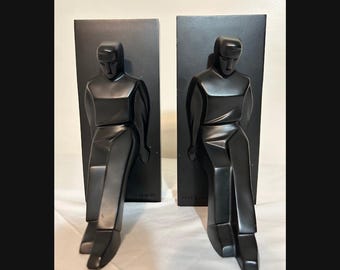 Kikkerland Leaning Men Bookends, Set Of 2 - Modern Industrial Book Supports For Office Or Home Library - View #3