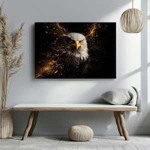 Stampa su tela con aquila: Ember Crown, Storm & Flame Art