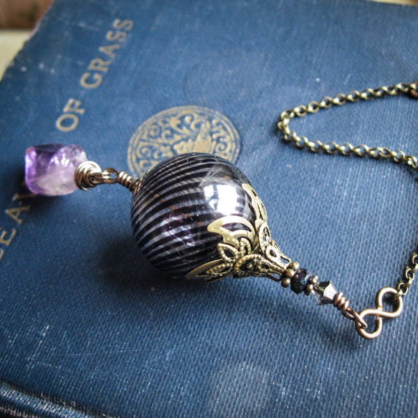 Purple Amethyst Miniature Witch Ball. Pagan Wicca Witch. Altar Supply