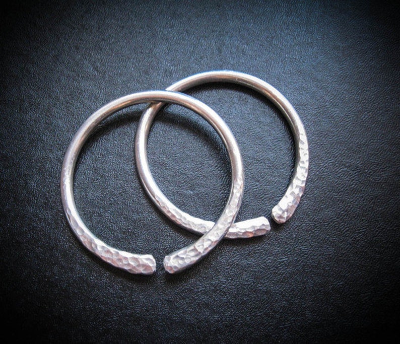 Hammered Hoop Earrings for Gauged Ears. Nahusha Tribal Hoops. Etsy UK