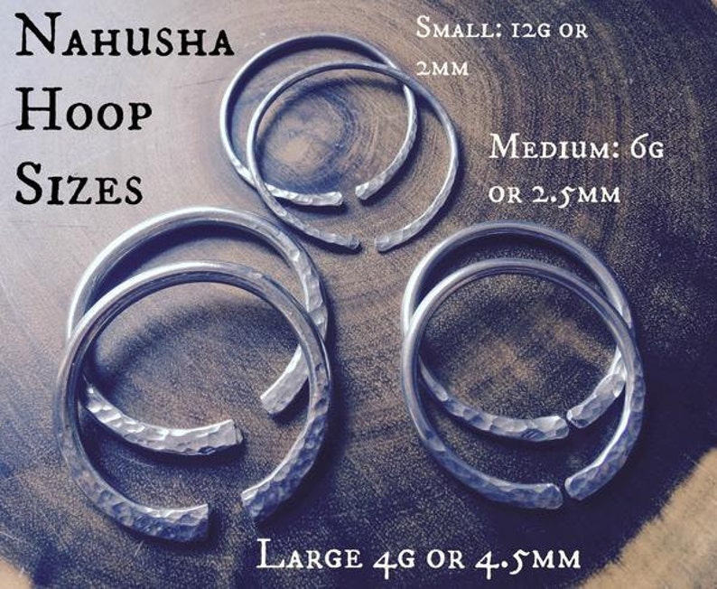 Hammered Hoop Earrings for Gauged Ears. Nahusha Tribal Hoops. Etsy UK