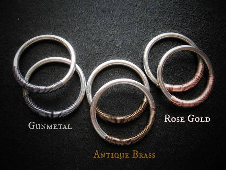 Large Custom Gauge Threaders for Gauges. 6g. 8g. Tesla Hoops in Aluminium with Rose Gold, Gunmetal, Antique Brass, or Black Coloured Copper. image 6