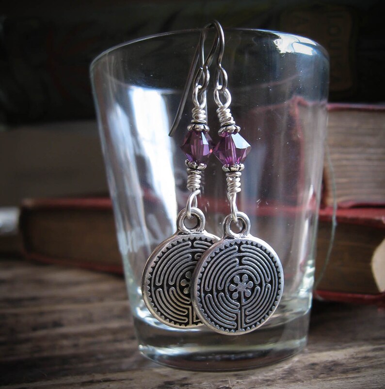 Labyrinth Earrings. Chartres. Everyday Meditation Earrings. Etsy UK
