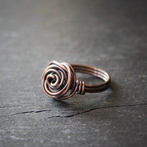 Glasgow Rose Ring in copper. US size 5 1/2 or UK size K. image 1