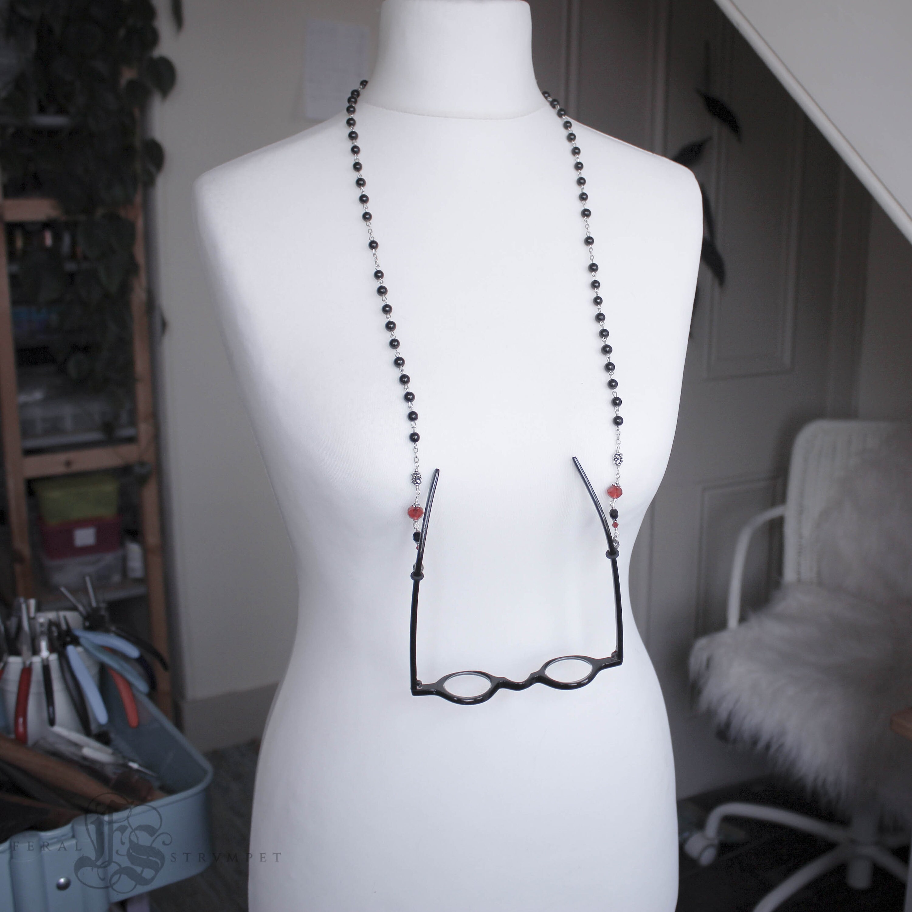 Gothic Rosary Eyeglass or Glasses Chain With Custom Colours Etsy UK