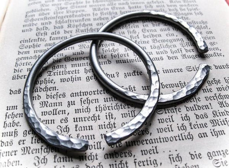 Hammered Hoop Earrings for Gauged Ears. Nahusha Tribal Hoops. Etsy UK