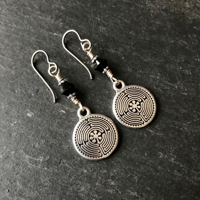 Labyrinth Earrings. Chartres. Everyday Meditation Earrings. Etsy UK