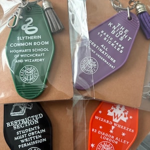 Vintage Wizard World Motel Keychains – Magic School Inspired Key Tags-