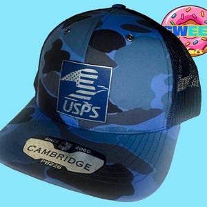 USPS blaues Camouflage-Mesh-Trucker-Laserpatch-Snapback-Hut