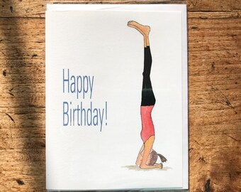 HANDMADE PERSONALISED BIRTHDAY CARD,YOGA BIRTHDAY