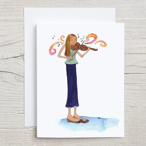 Violin Birthday Cards, Musician Birthday, gift for her, Handmade cards
