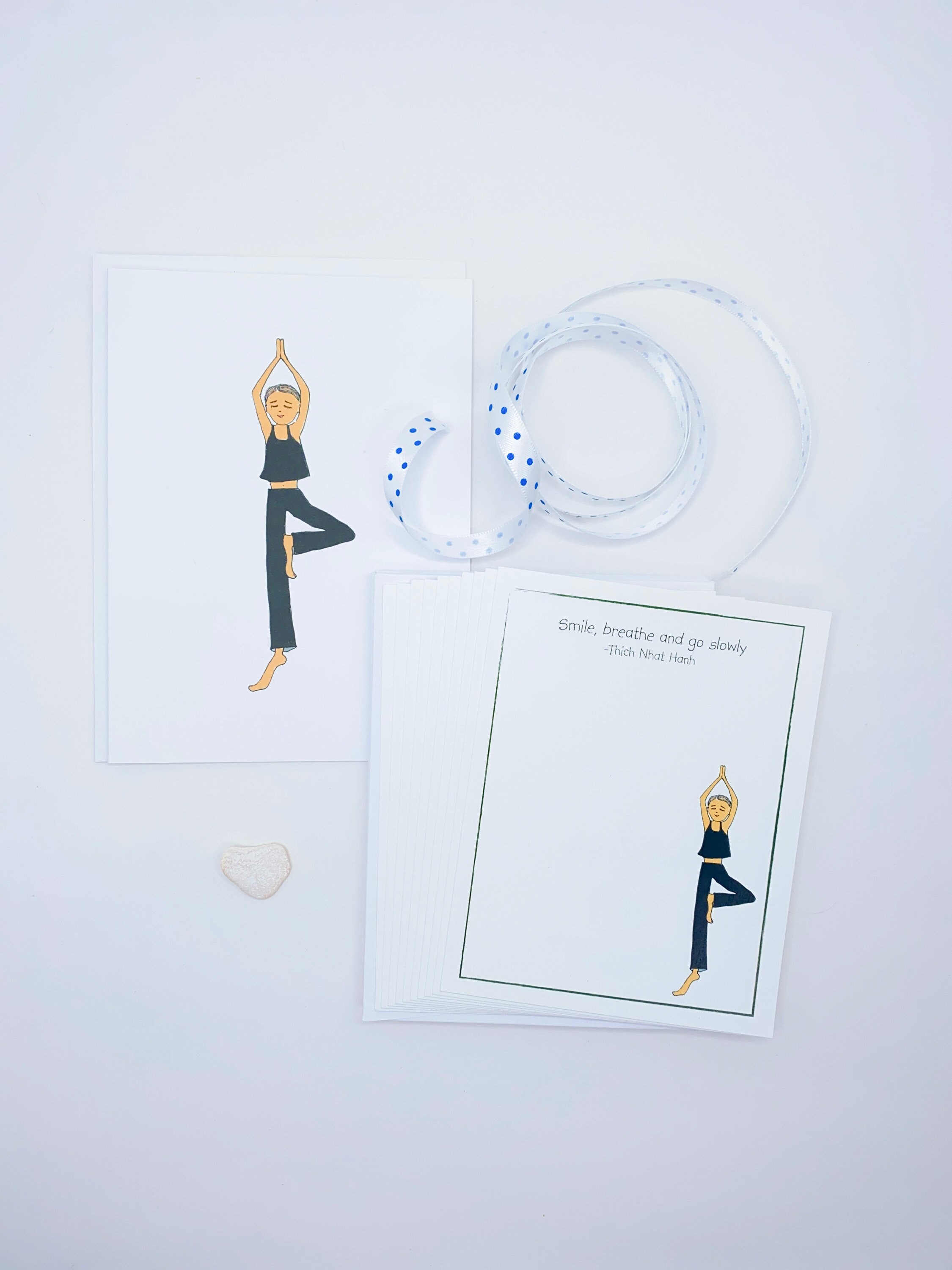 Yoga Gift Set, Special Price, Birthday Card, AND Set of 10 Note Cards