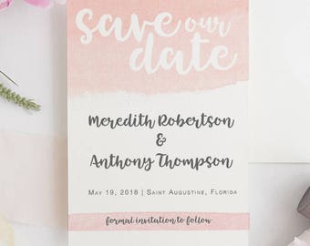 SAVE THE DATE Blush Watercolor | Wedding | Classic Save our Date