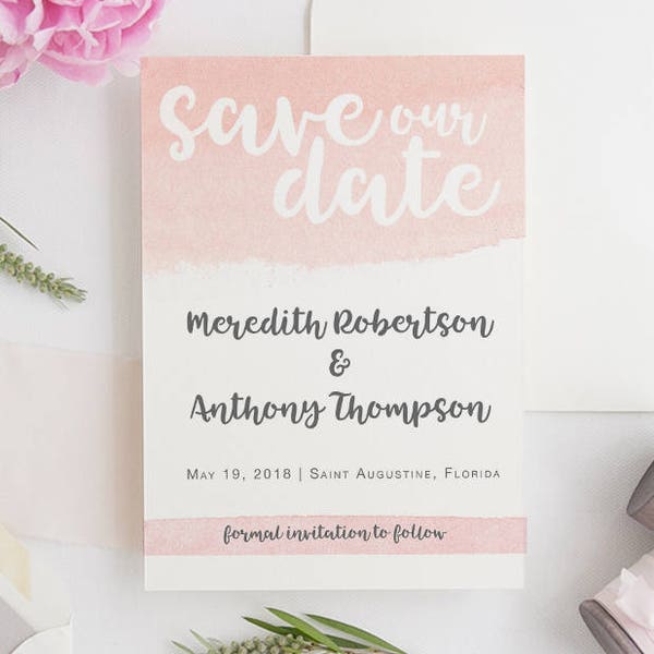 SAVE THE DATE Blush Watercolor | Wedding | Classic Save our Date