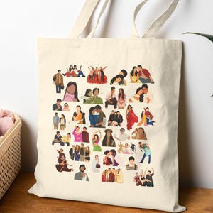 Bollywood Tote Bag, DDLJ Cotton Canvas Tote Bag, Movie Poster, Indian Films, South asian art , Desi Art Print, Retro Design, SRK and Kajol