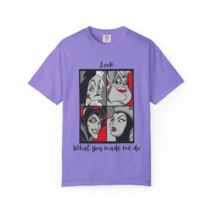 Camiseta Comfort Colours con retratos de la Reina Villana de Disney / Diseño Pop Art de Disney, Mira lo que me hiciste hacer, Regalo para ella, Camiseta Disney para ella imagen 13