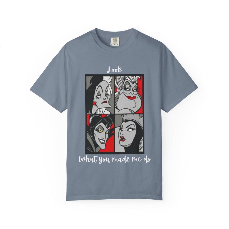 Camiseta Comfort Colours con retratos de la Reina Villana de Disney / Diseño Pop Art de Disney, Mira lo que me hiciste hacer, Regalo para ella, Camiseta Disney para ella imagen 11