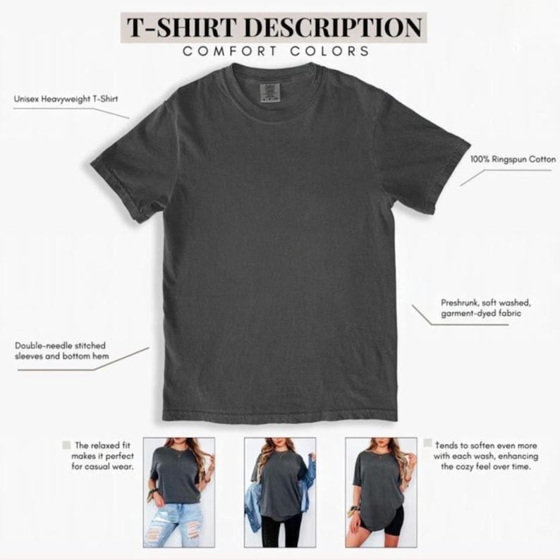 Puede incluir: Camiseta unisex gris oscuro de peso pesado. La camiseta est&aacute; hecha de 100% algod&oacute;n ringspun y presenta mangas y dobladillo inferior con doble costura. La tela es preencogida, suavemente lavada y te&ntilde;ida en prenda. El ajuste relajado est&aacute; dise&ntilde;ado para uso casual.