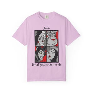 Camiseta Comfort Colours con retratos de la Reina Villana de Disney / Diseño Pop Art de Disney, Mira lo que me hiciste hacer, Regalo para ella, Camiseta Disney para ella imagen 14