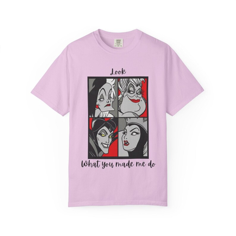 Camiseta Comfort Colours con retratos de la Reina Villana de Disney / Diseño Pop Art de Disney, Mira lo que me hiciste hacer, Regalo para ella, Camiseta Disney para ella imagen 14